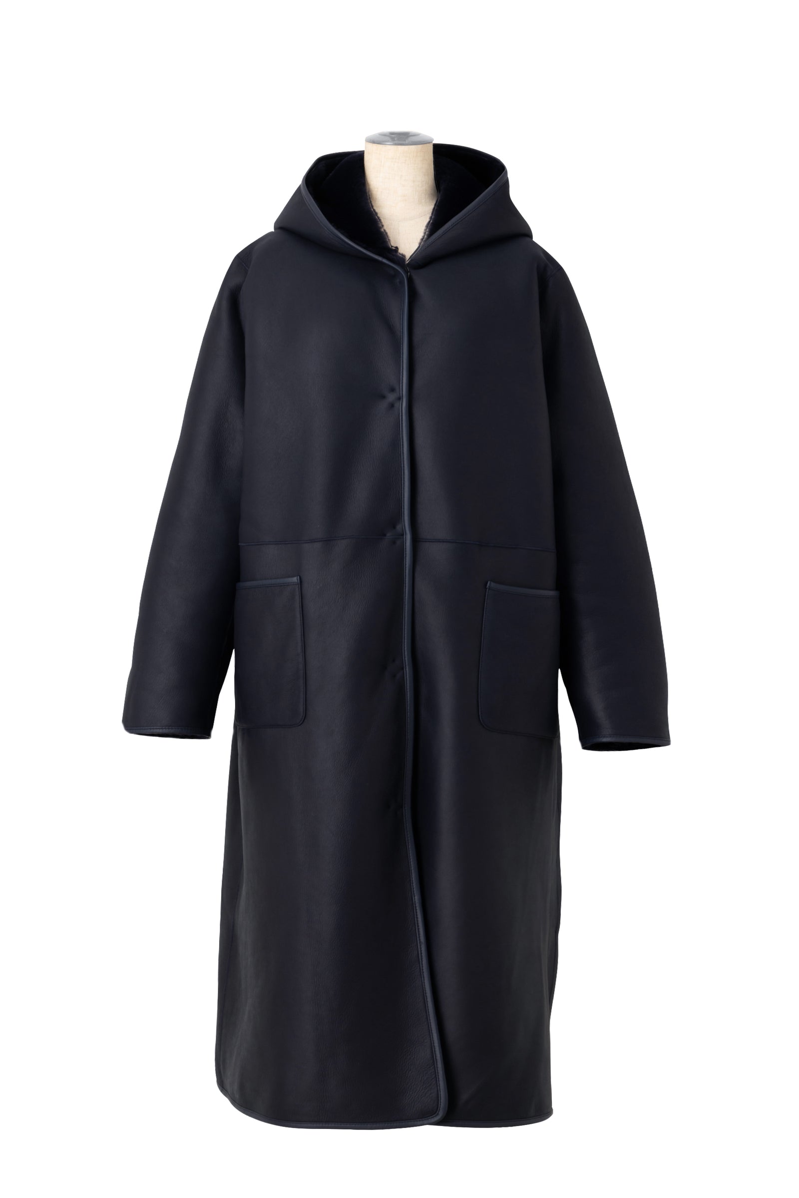 SEA REVERSIBLE 2WAY OVER SIZED MOUTON COAT