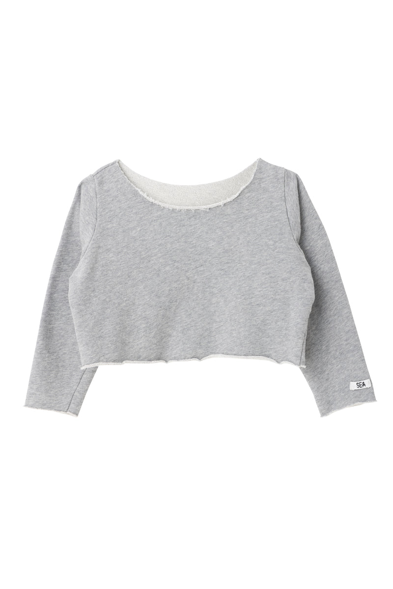 SEA CHIBI LIGHT SWEAT CROP TOPS