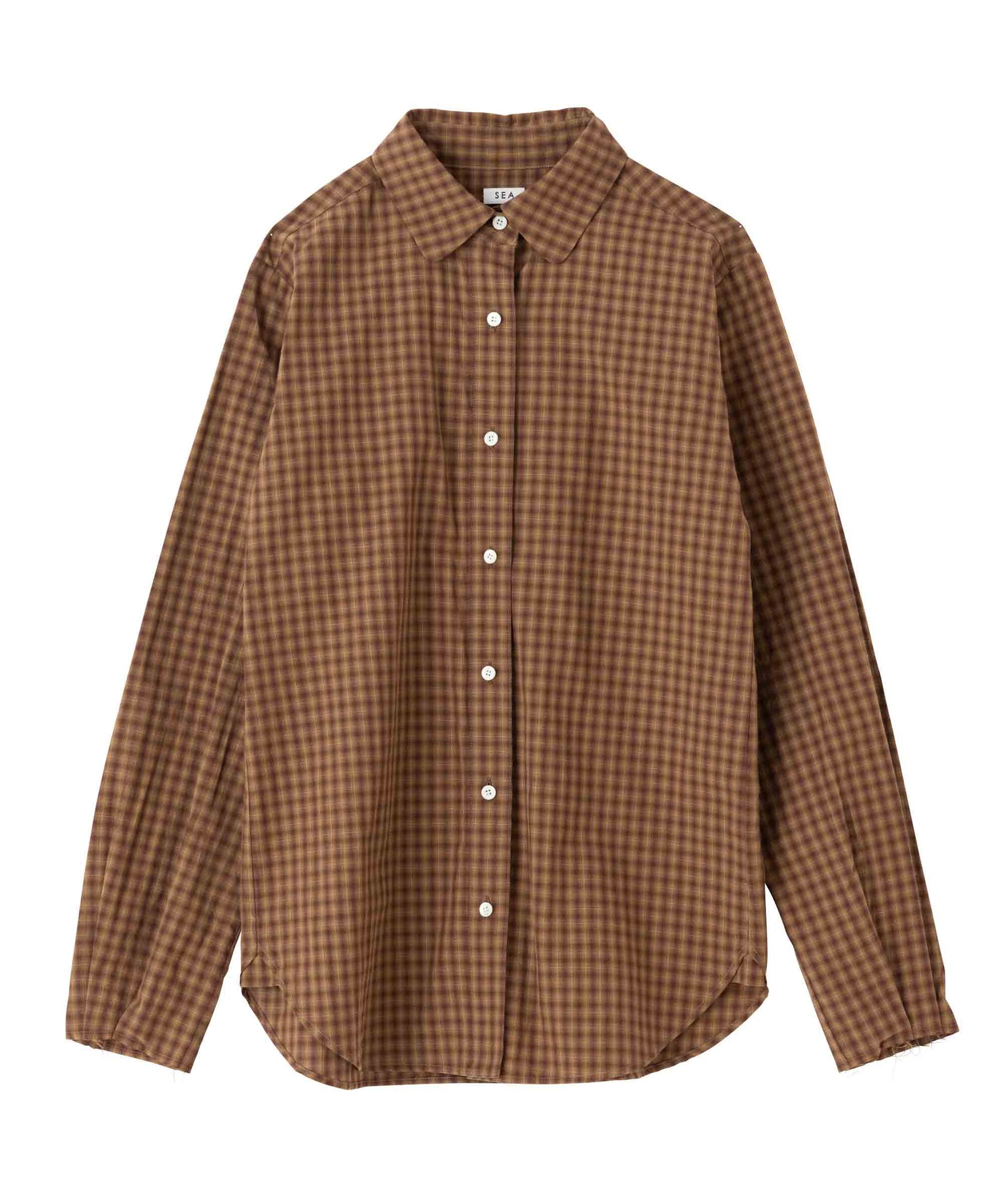 SEA ROUND COLLAR CHECK SHIRTS