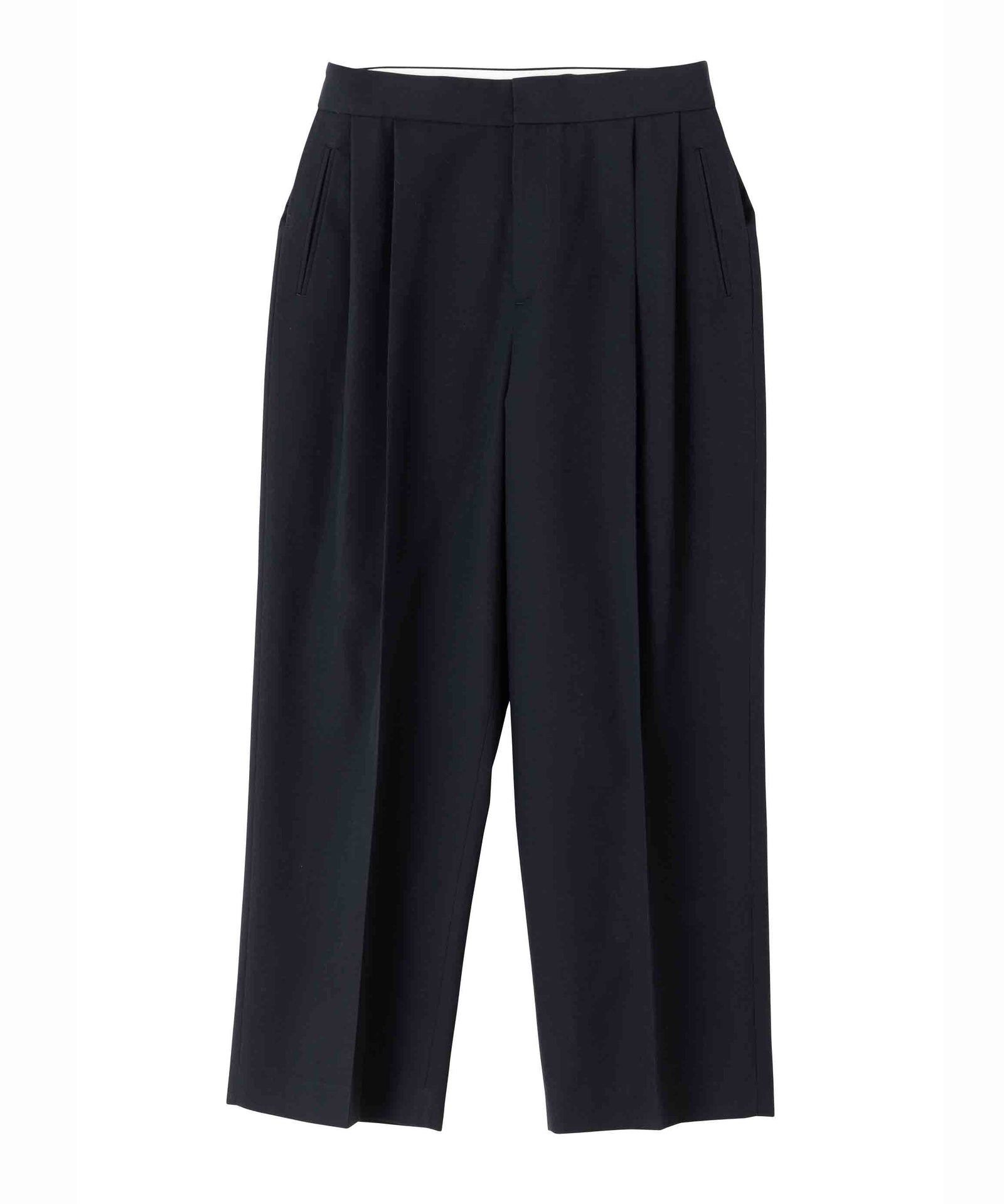 SEA ワイドテーパードトラウザーズ ネイビー シー SEA SERGE WIDE TROUSERS