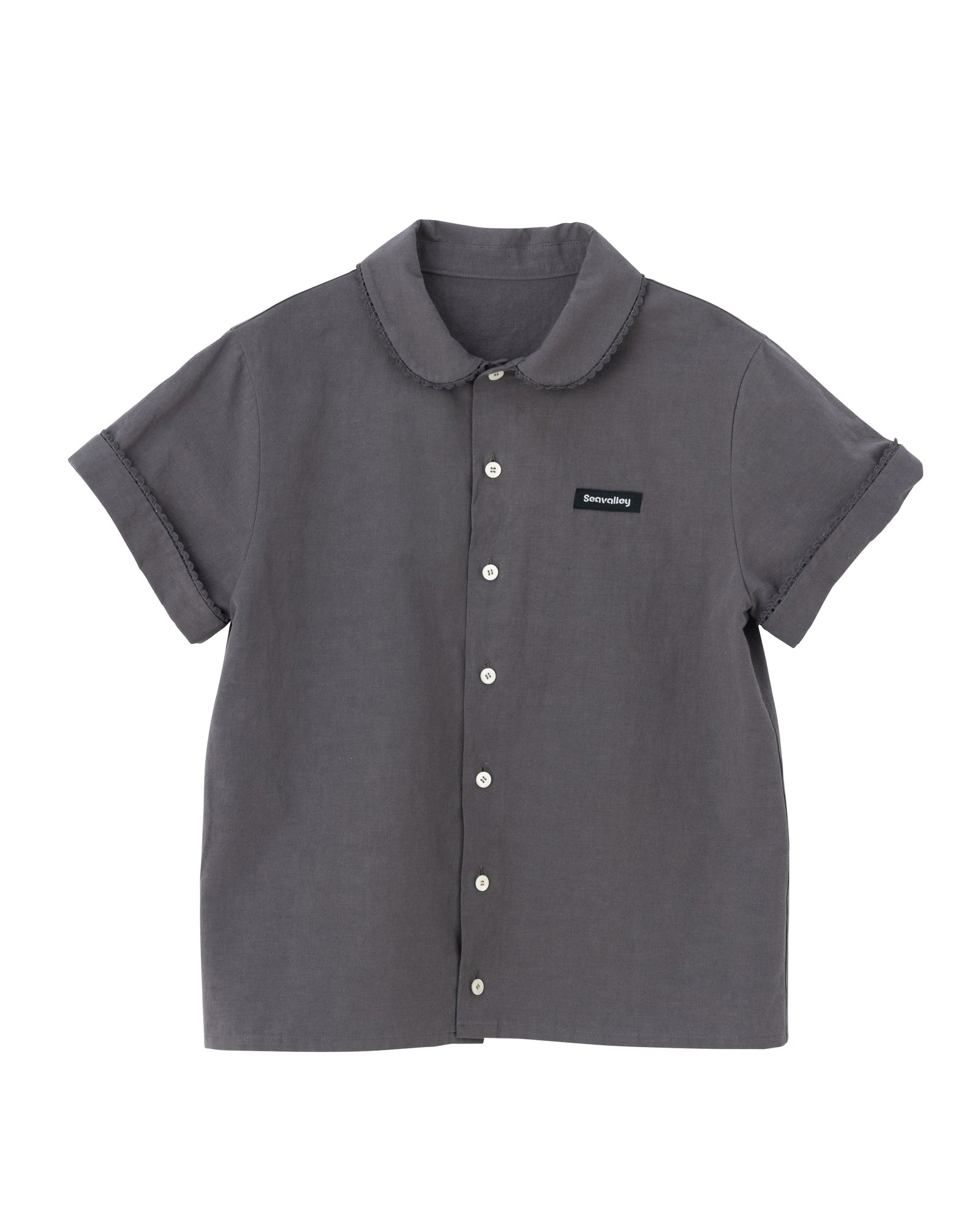 SEA コットンリネンラウンドカラーショートスリーブシャツ SEA COTTON LINEN ROUND COLLAR SHORT SLEEVE SHIRT