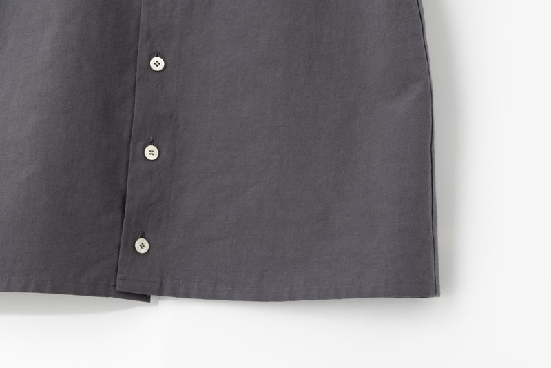 [PRE ORDER] SEA COTTON LINEN ROUND COLLAR SHORT SLEEVE SHIRT