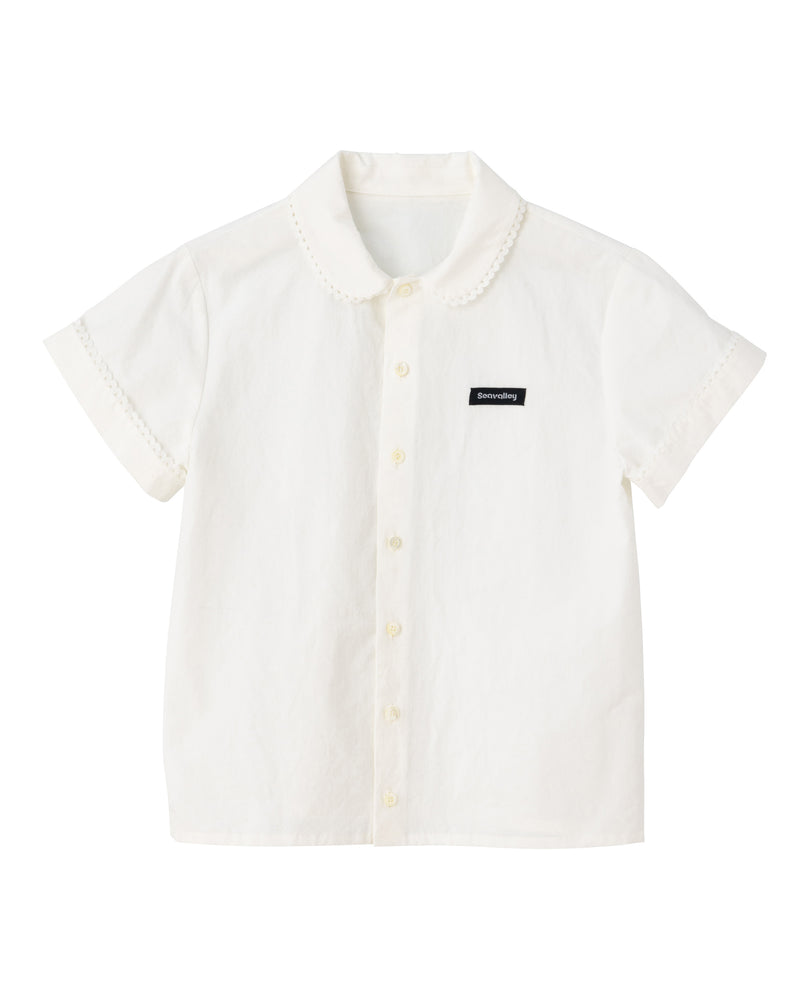 [PRE ORDER] SEA COTTON LINEN ROUND COLLAR SHORT SLEEVE SHIRT