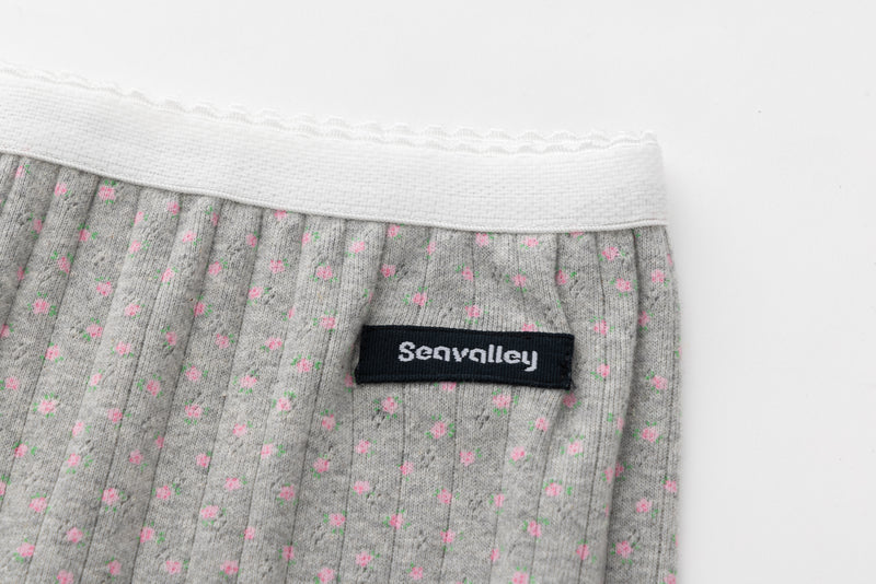 SEA FLORAL EYELET RIBBED LEGGINGS