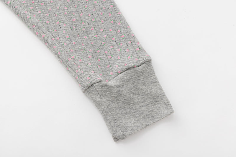 SEA FLORAL EYELET RIBBED LEGGINGS