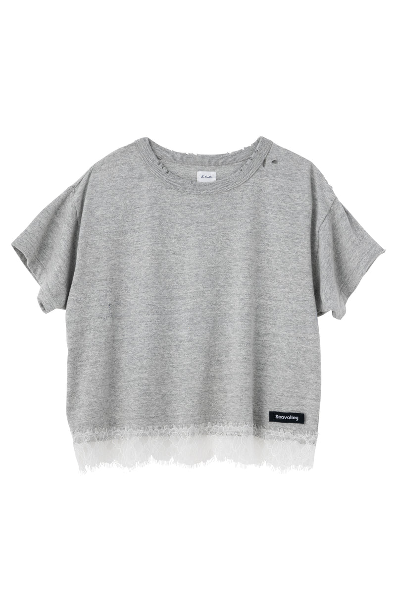 VINTAGE 88 DAMAGED SHORT LACE TEE – SEA