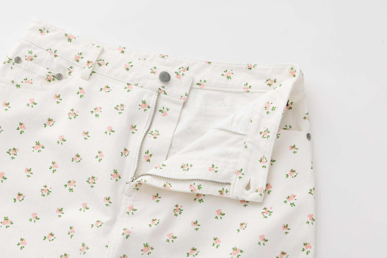 SEA FLORAL DENIM TROUSERS