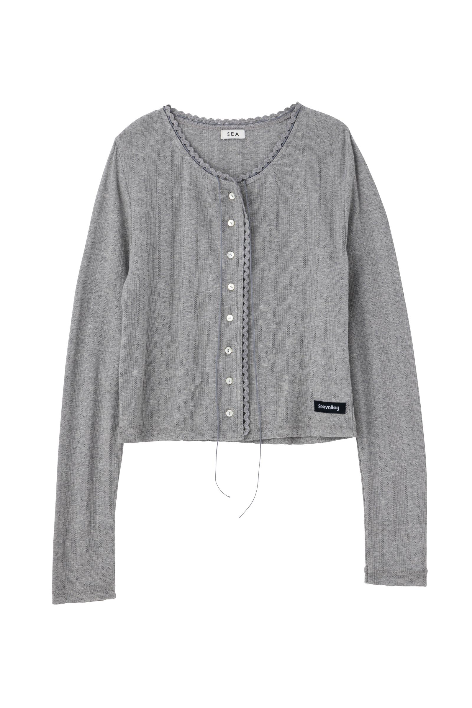 SEA EYELET RIBBED CARDIGAN