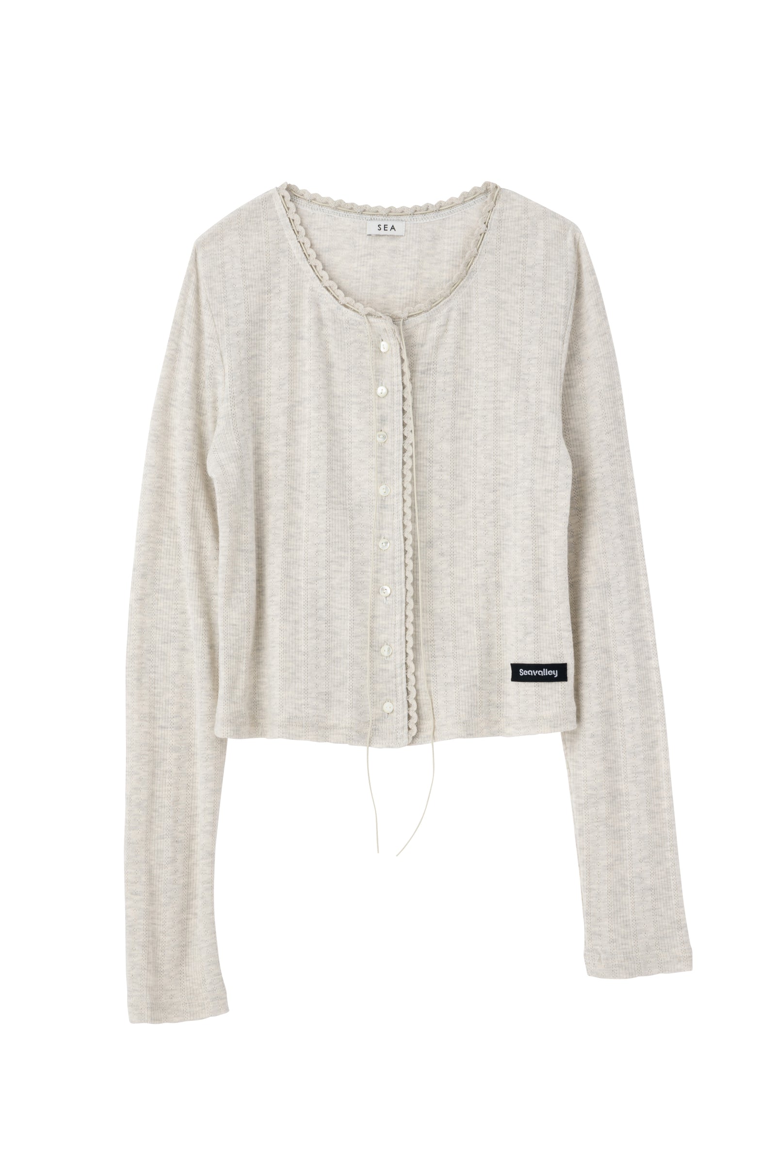 SEA EYELET RIBBED CARDIGAN