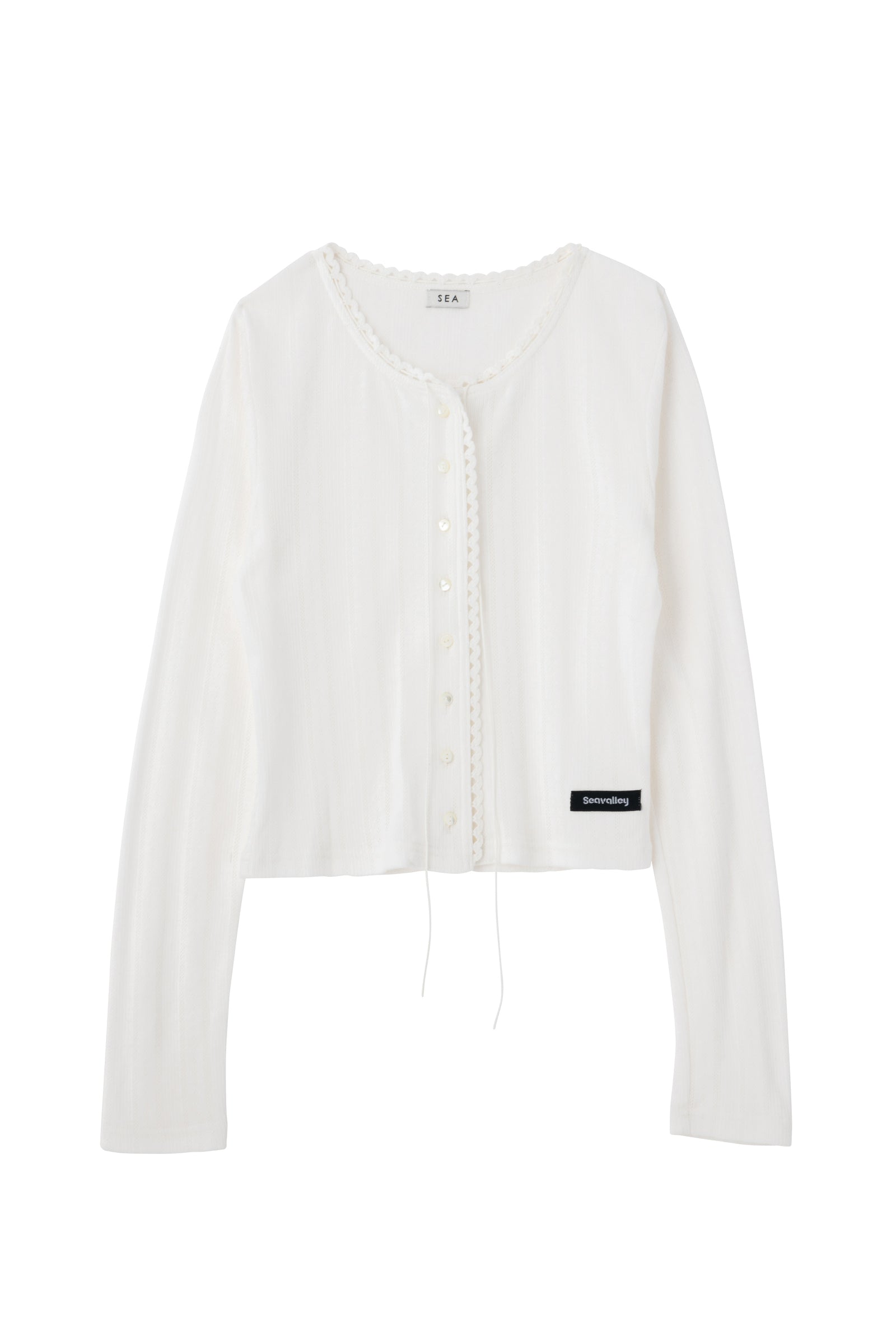 SEA EYELET RIBBED CARDIGAN