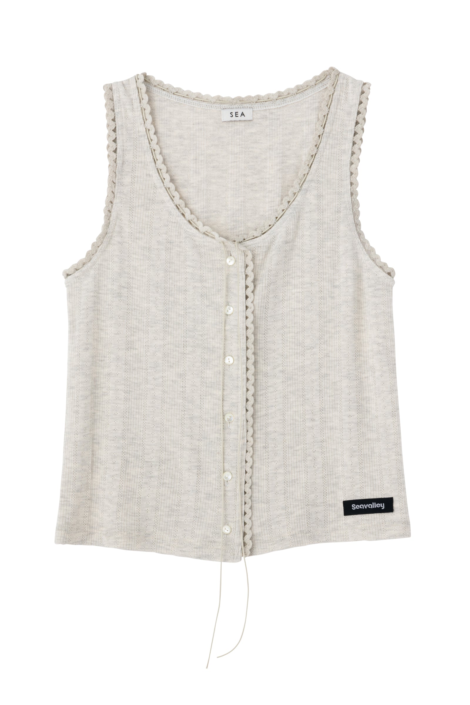 SEAアイレットリブカーディガン&アイレットリブスリーブレスカーディガン SEA EYELET RIBBED SLEEVELESS CARDIGAN