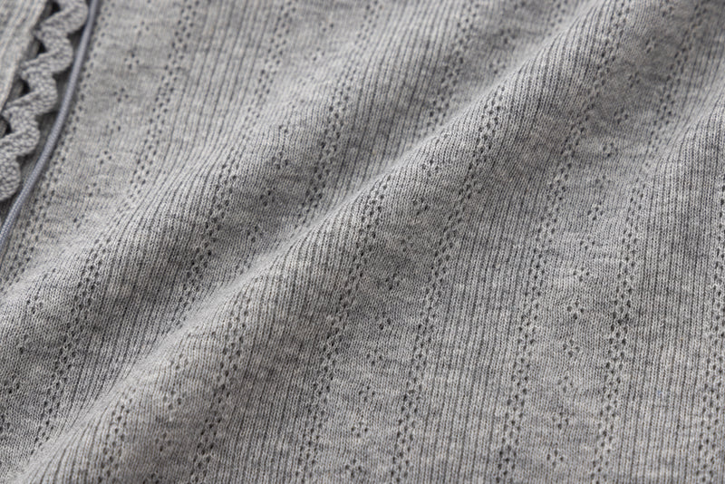 SEA EYELET RIBBED SLEEVELESS CARDIGAN