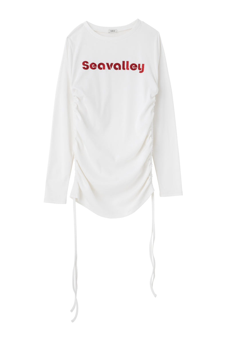 SEA SEAVALLEY GLITTER SHIRRING TOP