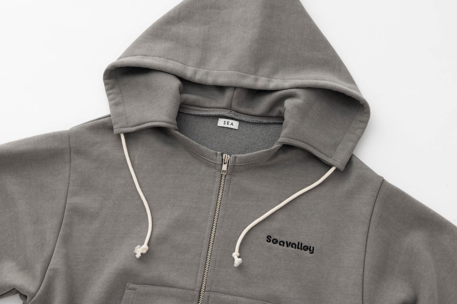 新品同様 SEA Seavalley フェードスウェット ジップフーディグレー SEAVALLEY FADED SWEAT ZIP HOODIE
