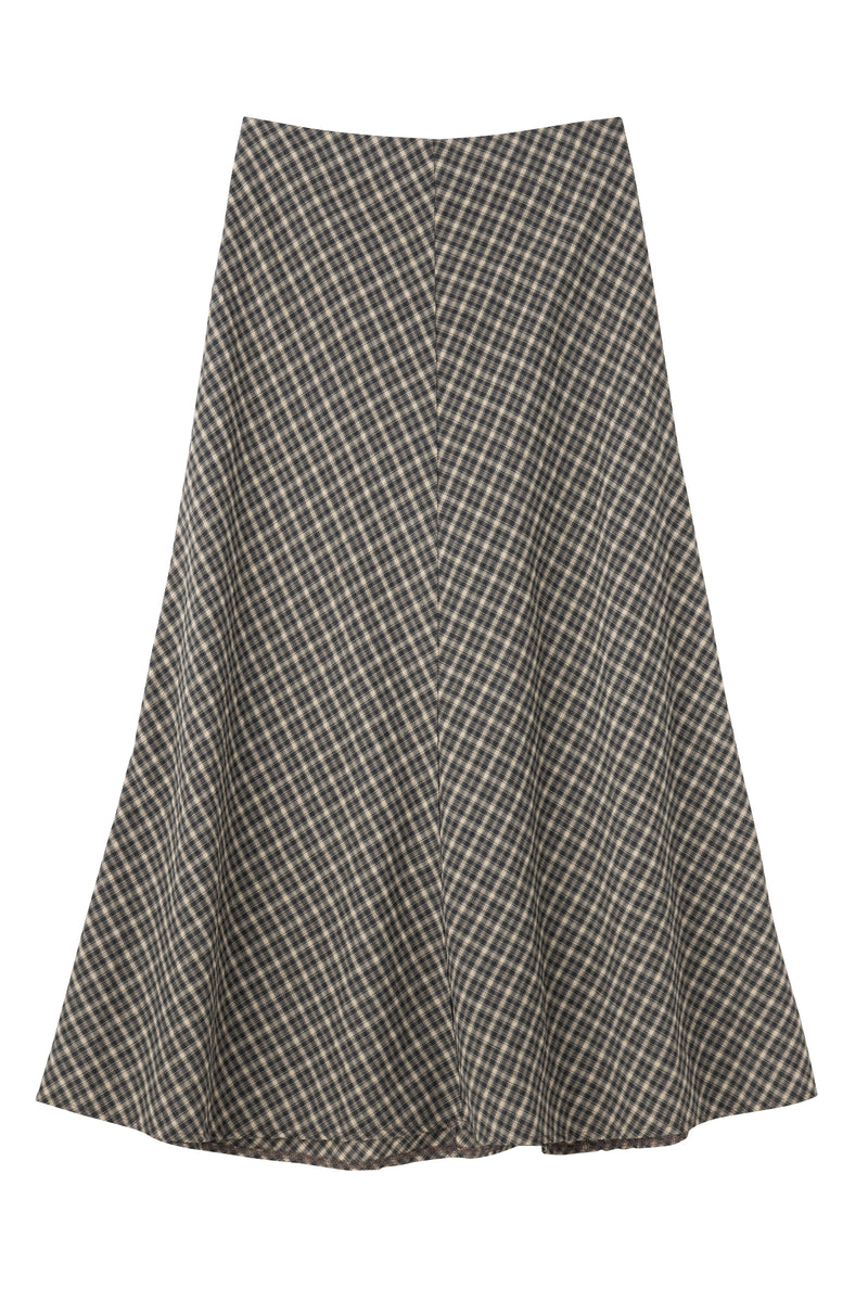 SEA CLASSIC CHECK BIAS FLARE SKIRT