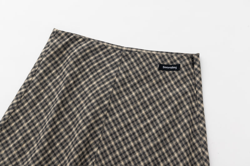 SEA CLASSIC CHECK BIAS FLARE SKIRT