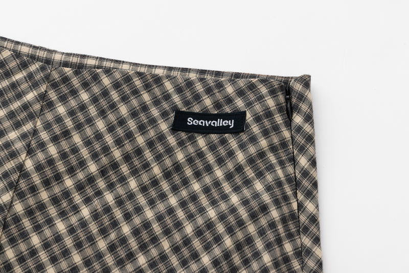 SEA CLASSIC CHECK BIAS FLARE SKIRT