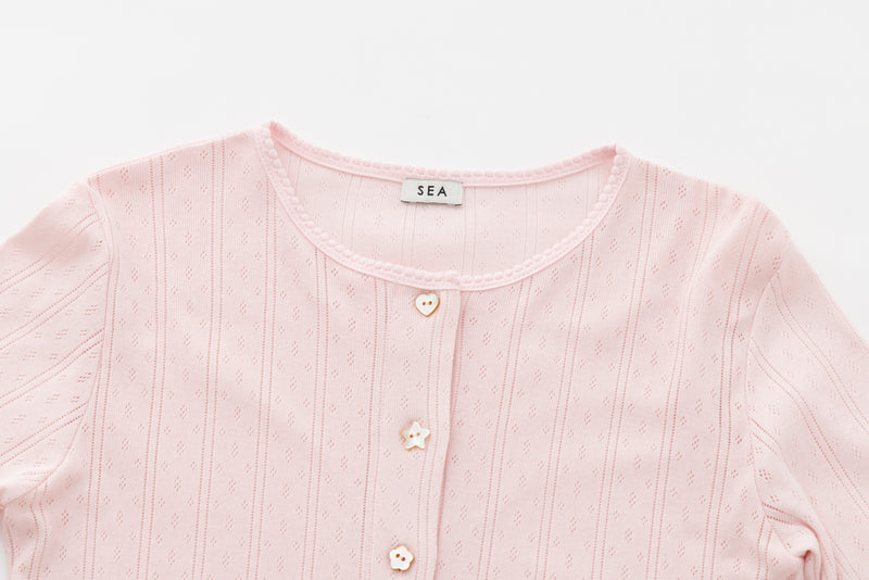 SEA EYELET FRAISE CARDIGAN