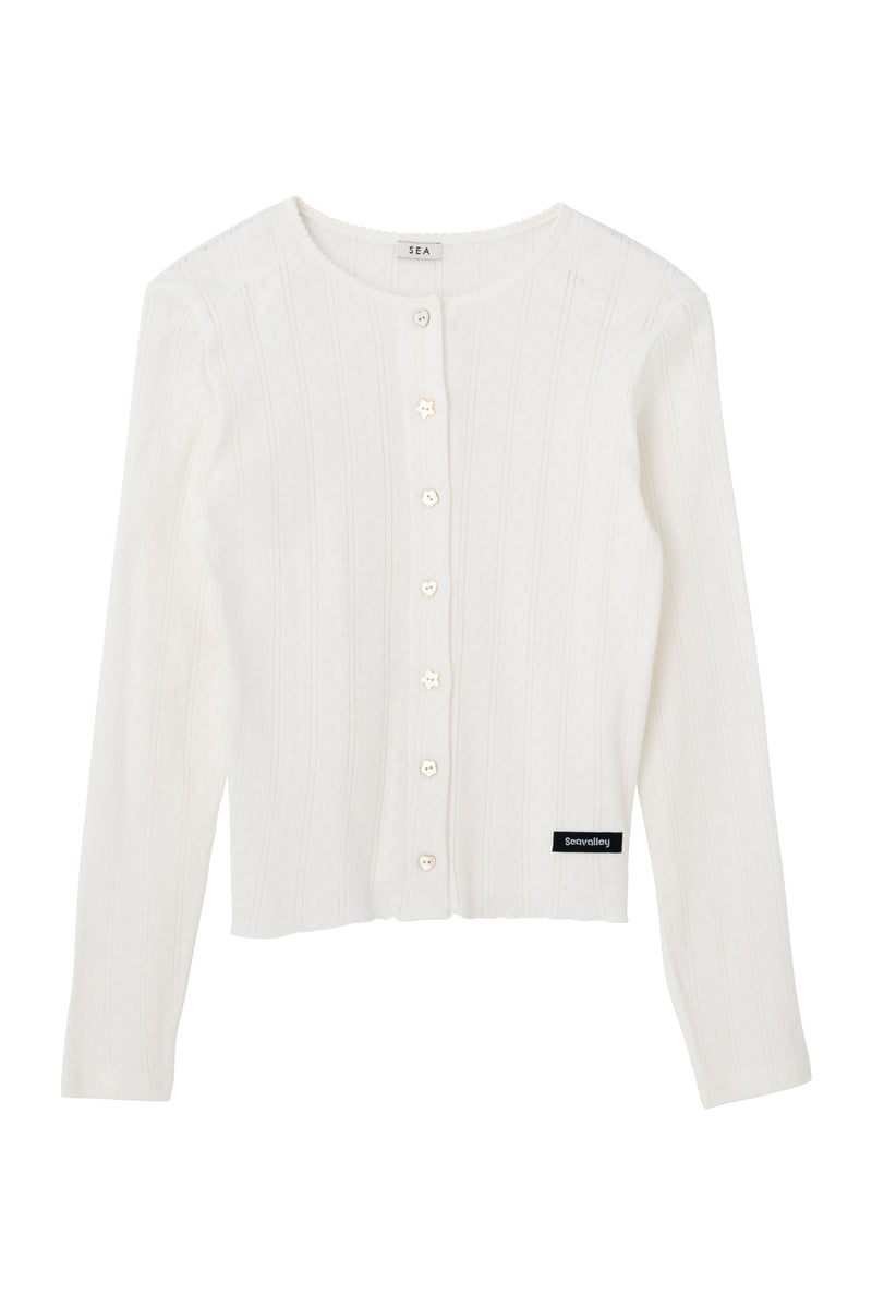 SEA EYELET FRAISE CARDIGAN