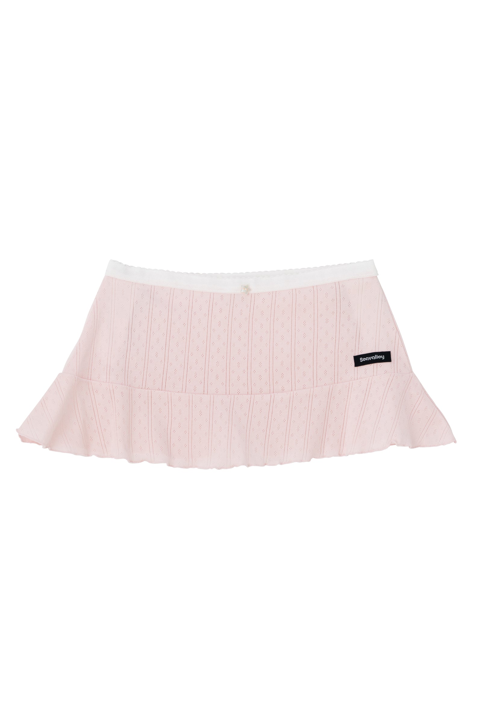 SEA EYELET FRAISE FLARE MINI SKIRT