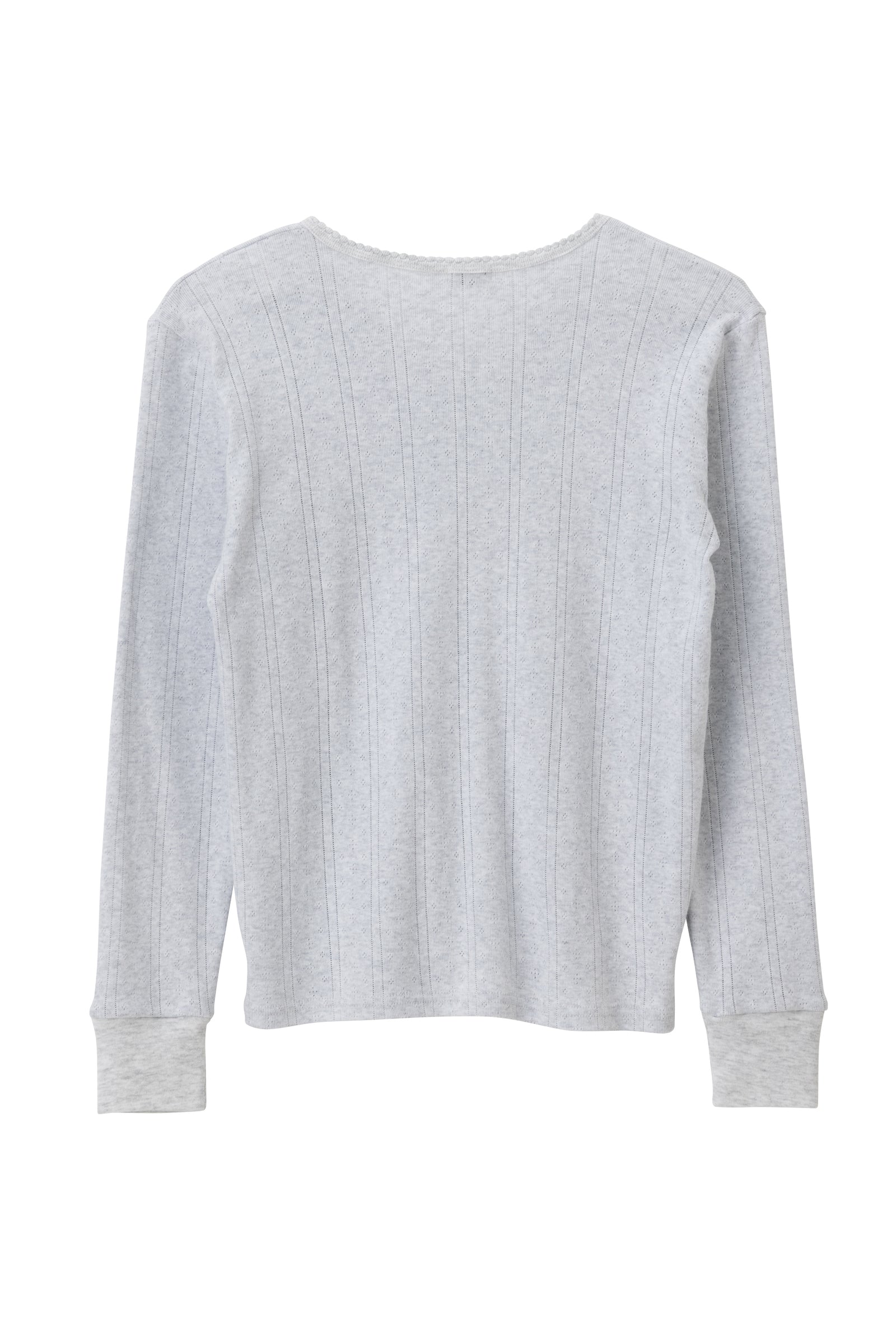 SEA EYELET RIBBED V-NECK HENLEY L/S TEE