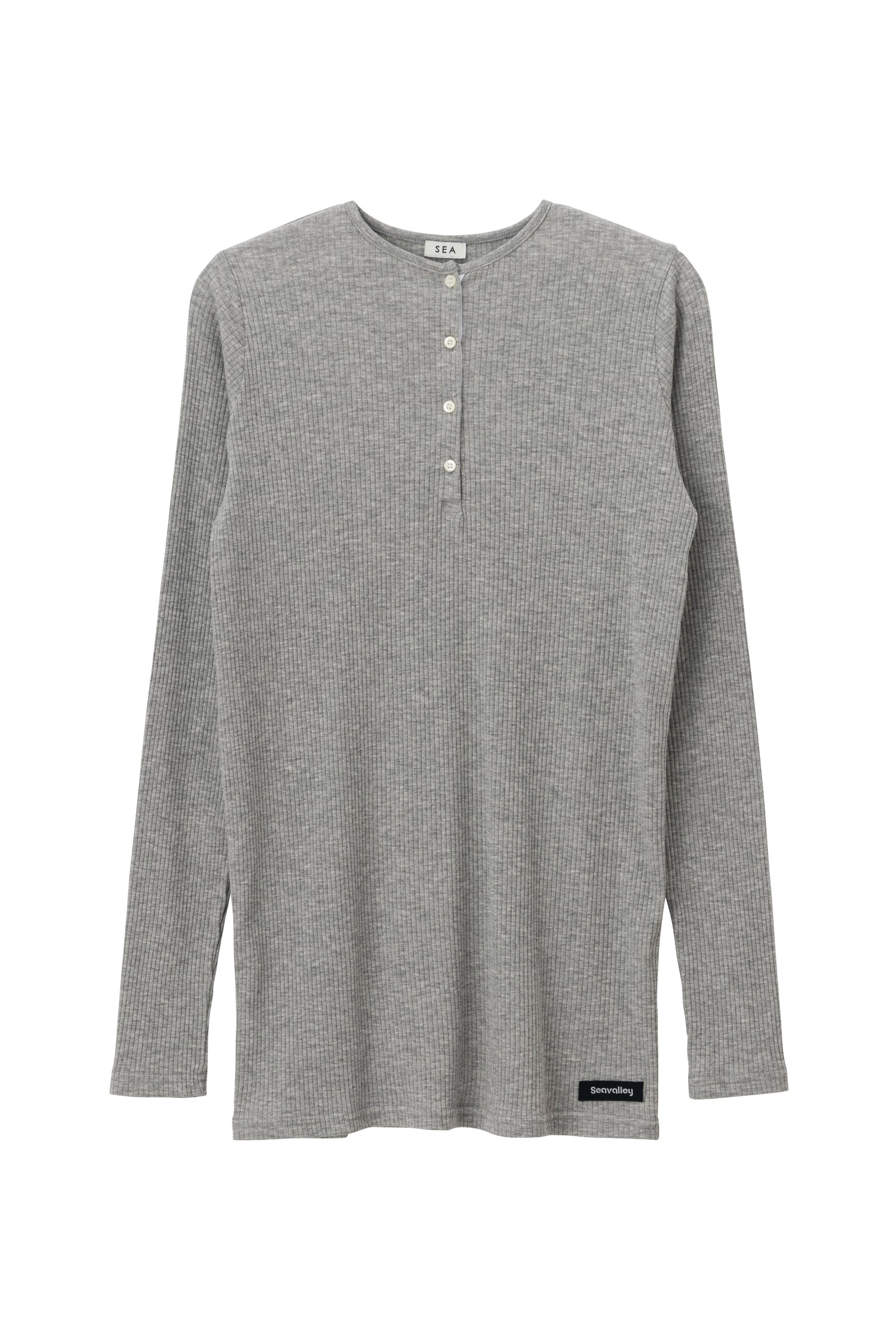 SEA SHEER RIBBED HENLEY L/S TEE