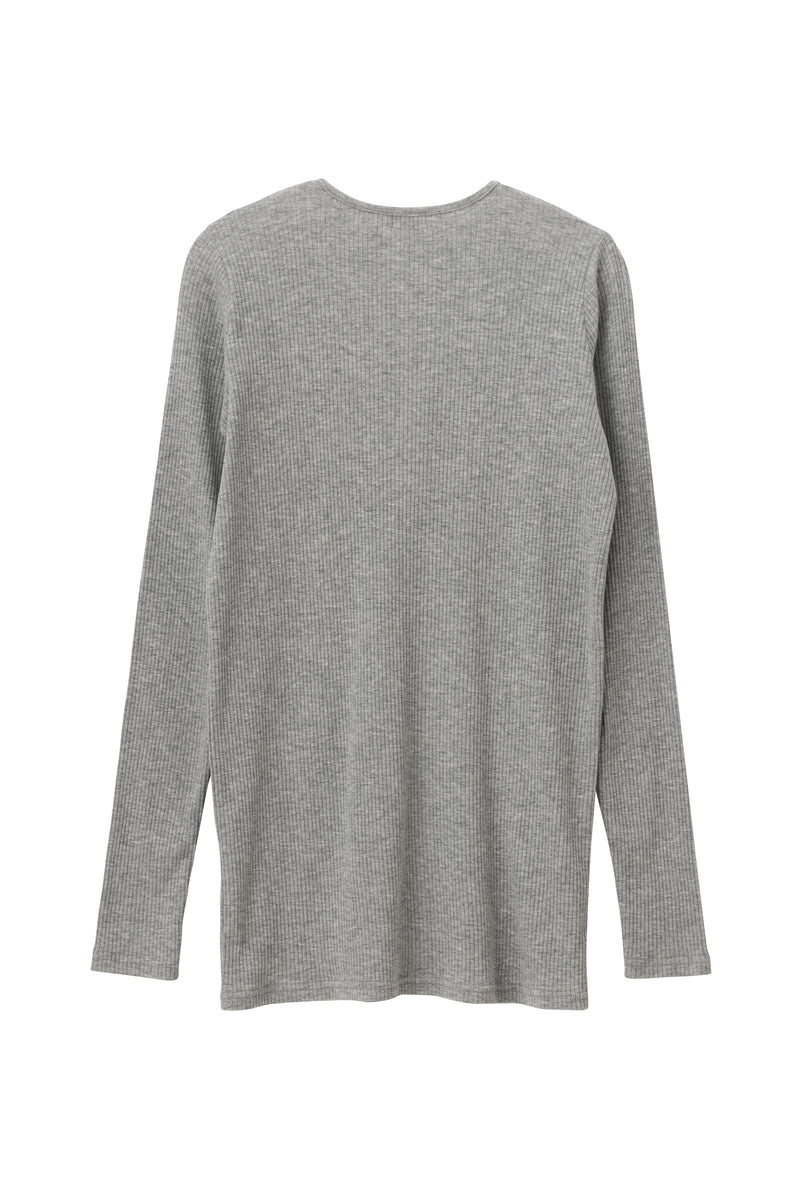SEA SHEER RIBBED L/S TOP グレー 長袖 SEA SHEER RIBBED HENLEY L/S TEE