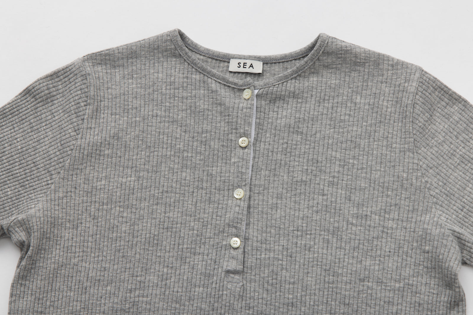 SEA SHEER RIBBED HENLEY L/S TEE