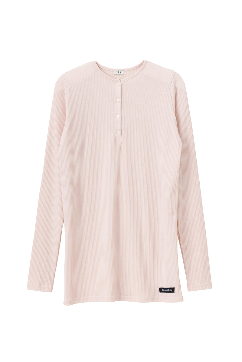 SEA SHEER RIBBED HENLEY L/S TEE