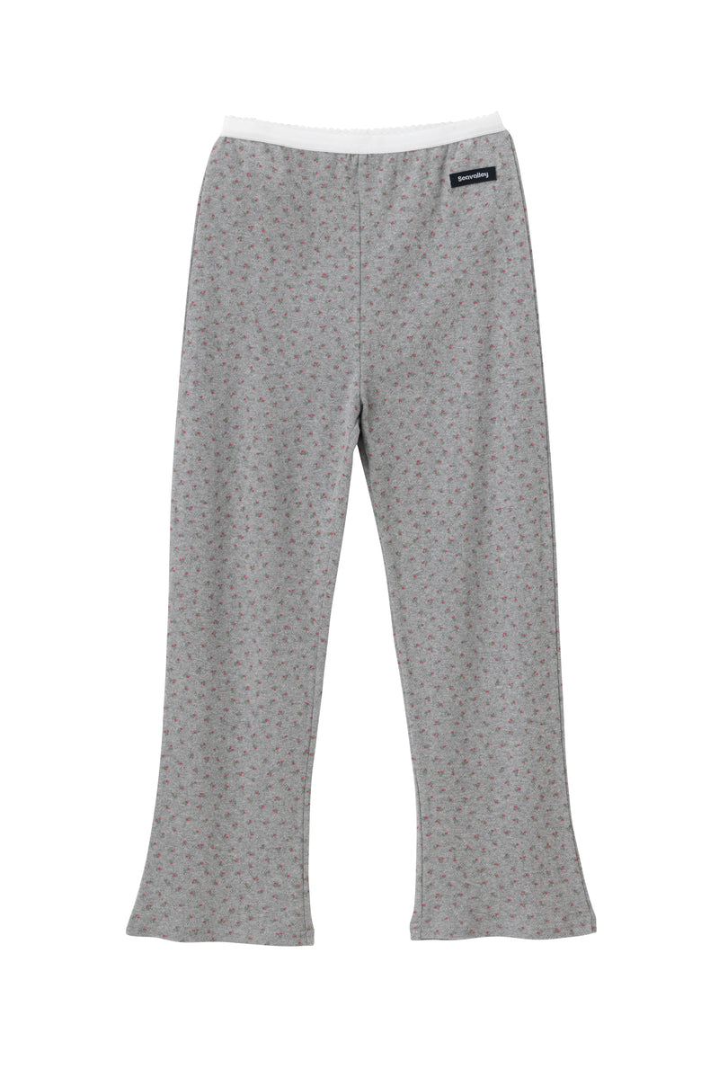 SEA FLORAL EYELET FLARE PANTS