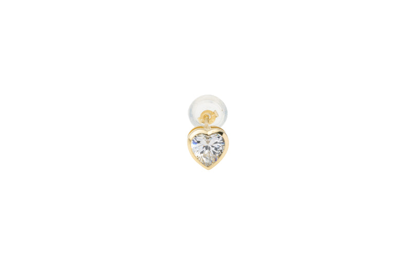PRE ORDER] SEA 14K ZIRCONIA HEART EARRING (5mm)