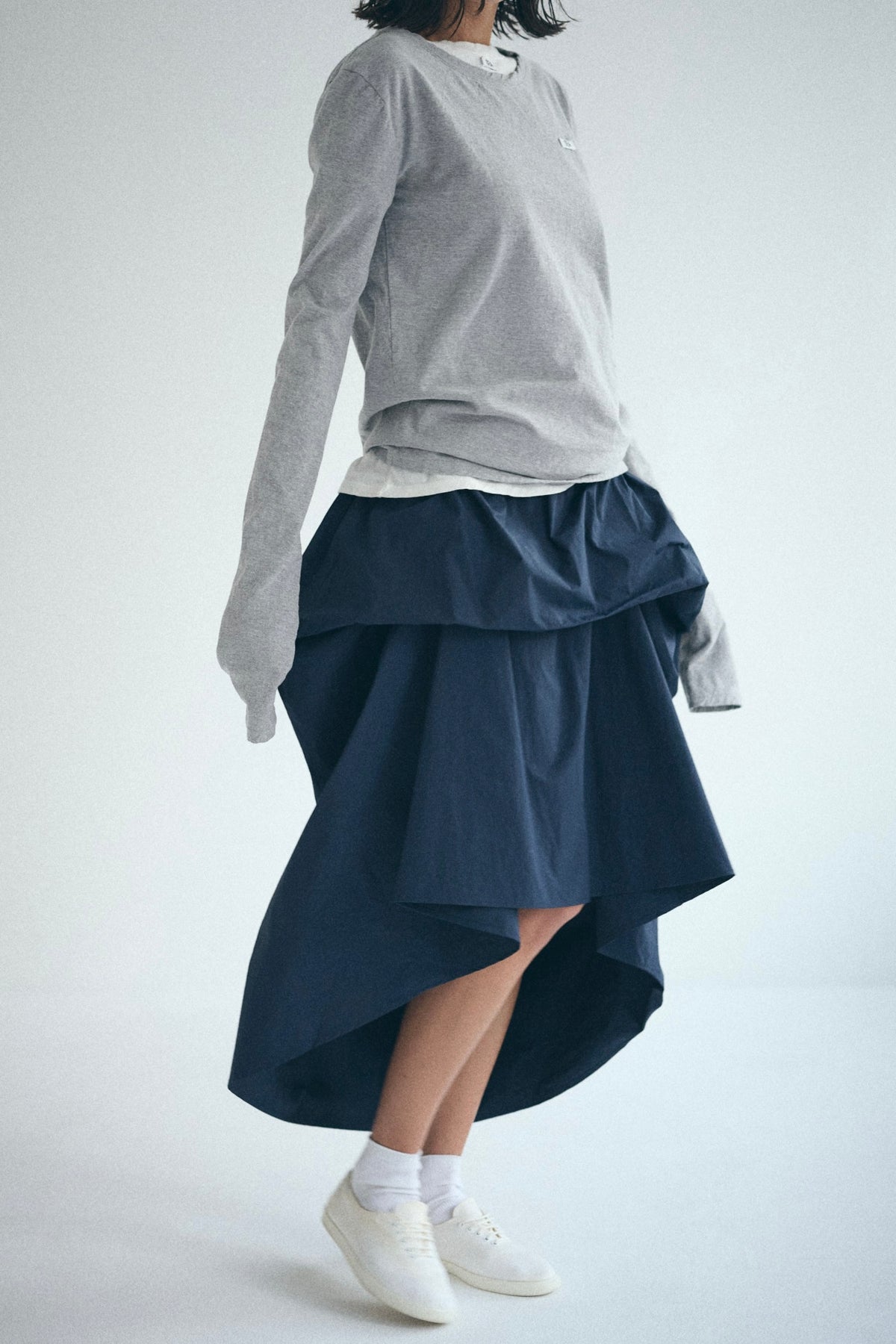 SEA TYPEWRITER DRAPE SKIRT