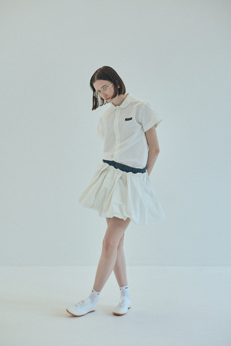 [PRE ORDER] SEA COTTON LINEN ROUND COLLAR SHORT SLEEVE SHIRT