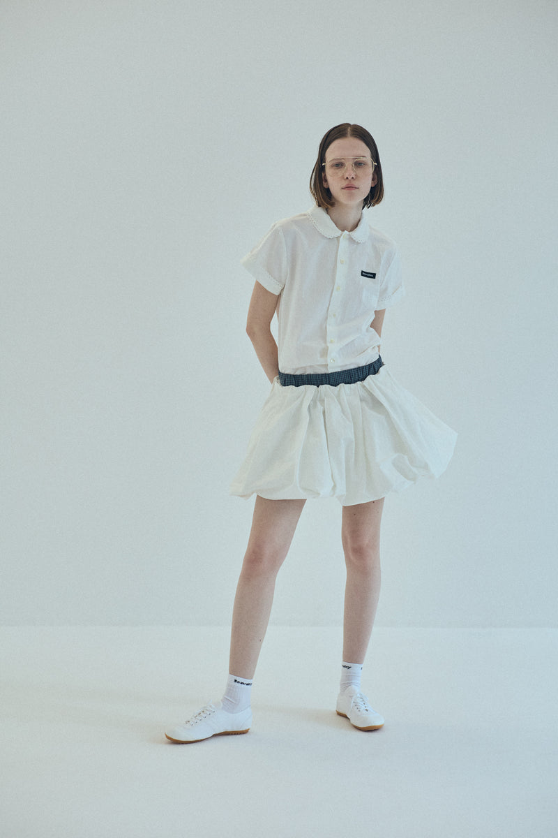 [PRE ORDER] SEA COTTON LINEN ROUND COLLAR SHORT SLEEVE SHIRT