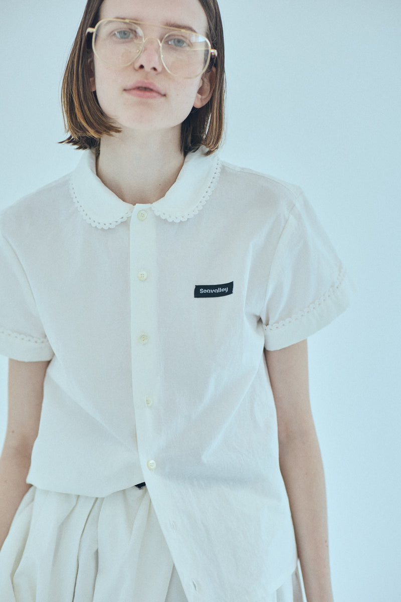 [PRE ORDER] SEA COTTON LINEN ROUND COLLAR SHORT SLEEVE SHIRT