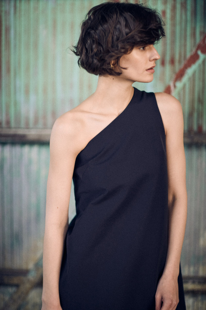 SEA Double-Faced One Shoulder Dress