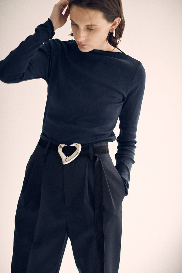 SEA CIRCULAR RIB ASYMMETRY NECK TOP