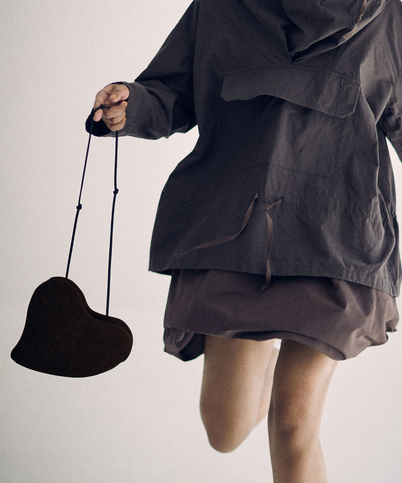 SEA SUEDE HEART SHOULDER BAG