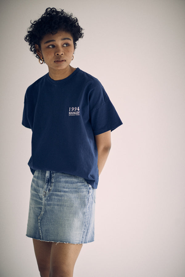 [SAMPLE SALE] SEA VINTAGE FRAYED DENIM MINI SKIRT