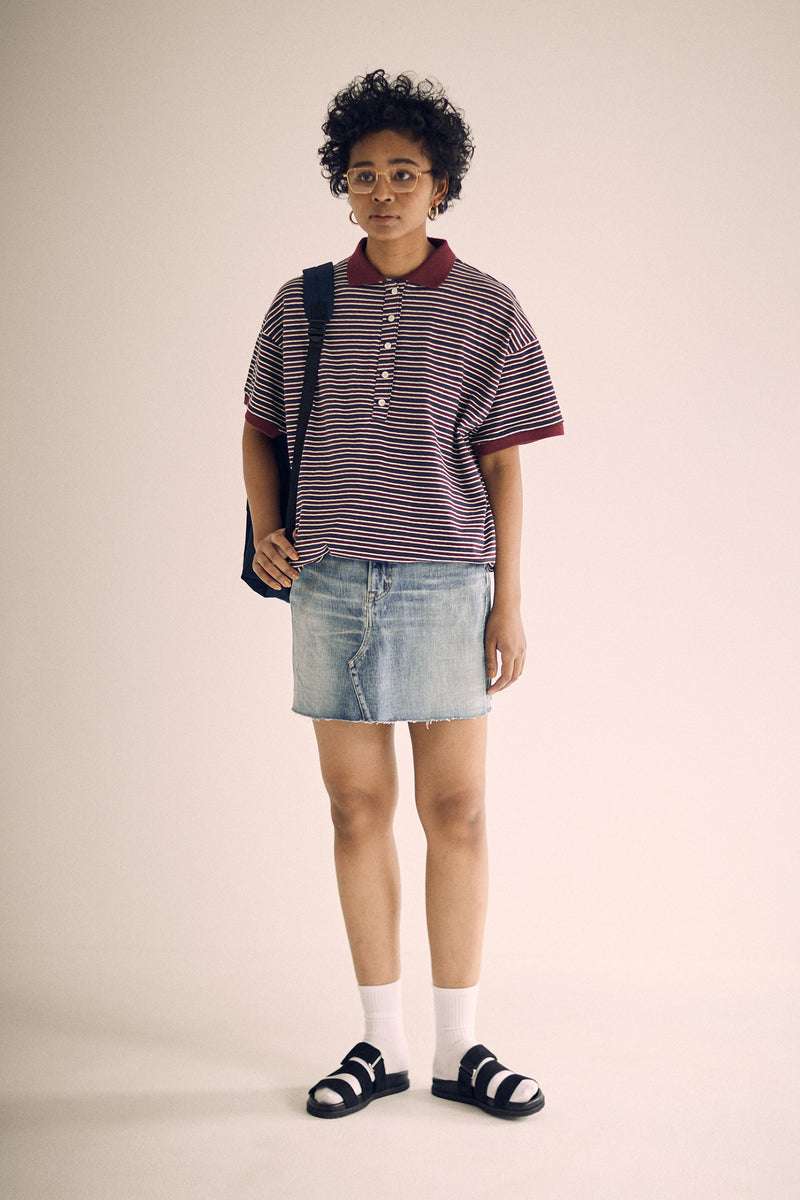[SAMPLE SALE] SEA VINTAGE FRAYED DENIM MINI SKIRT