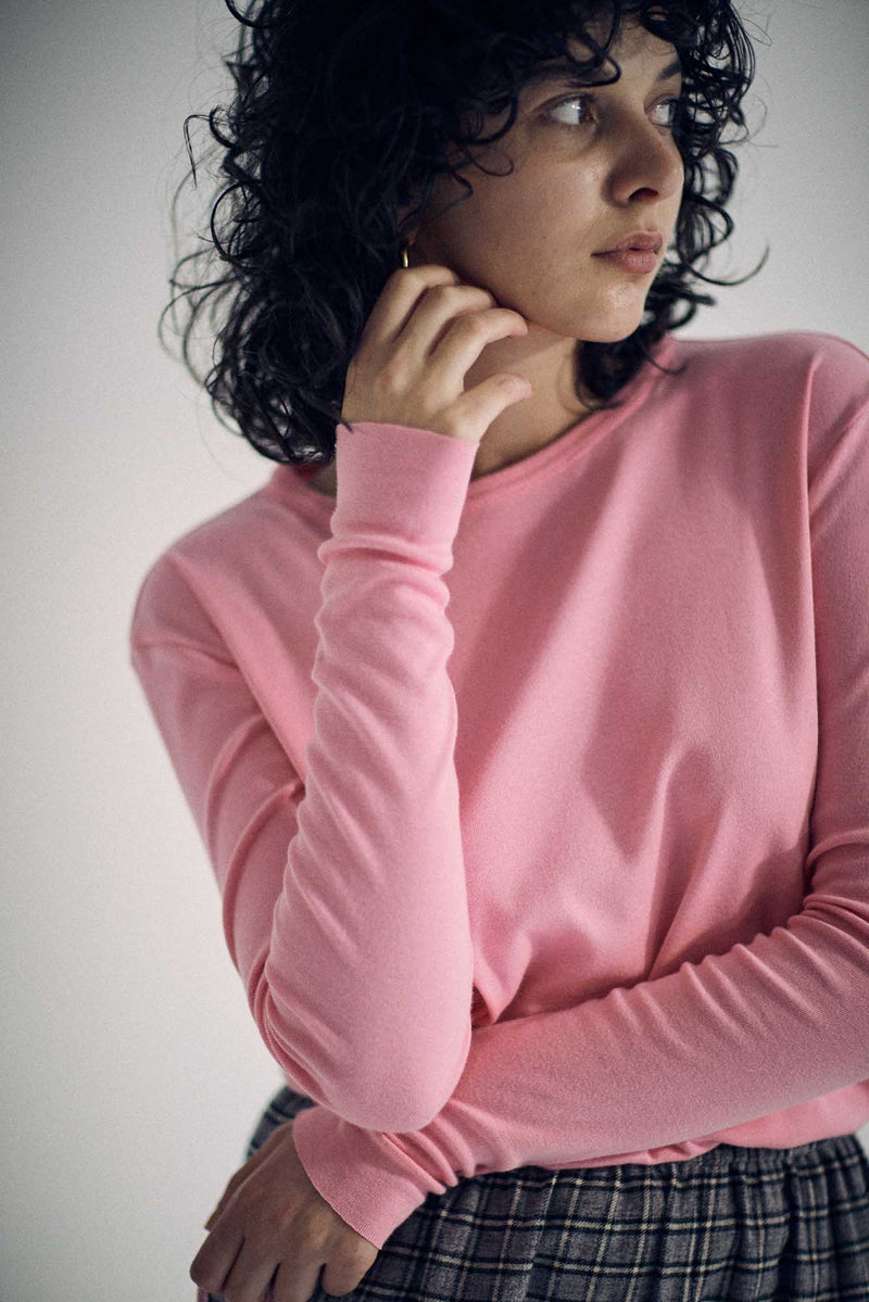 SEA CREW-NECK CIRCULAR RIB L/S TOP