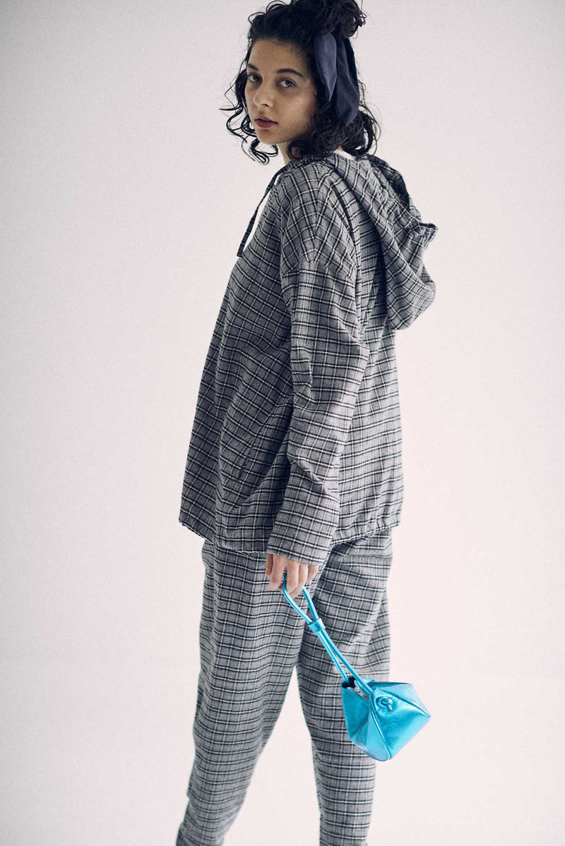SEA CHECK 90’s FLANNEL HOODIE (UNISEX)