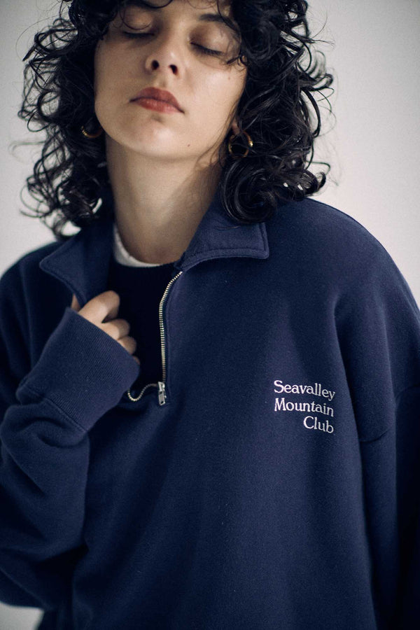 SEA “Seavalley Mountain Club”  HALF ZIP-UP SWEATSHIRT