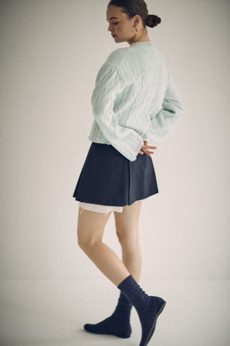 SEA RIPPED WOOL SHORT CABLE-KNIT