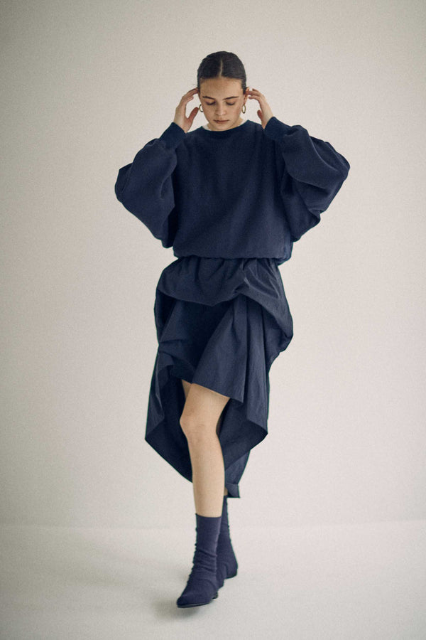 SEA TYPEWRITER DRAPE SKIRT