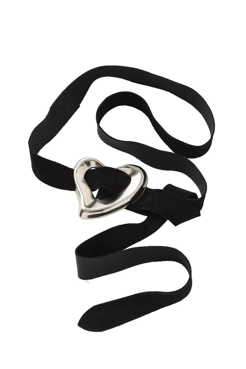 SEA BIG HEART SUEDE BELT(SILVER)