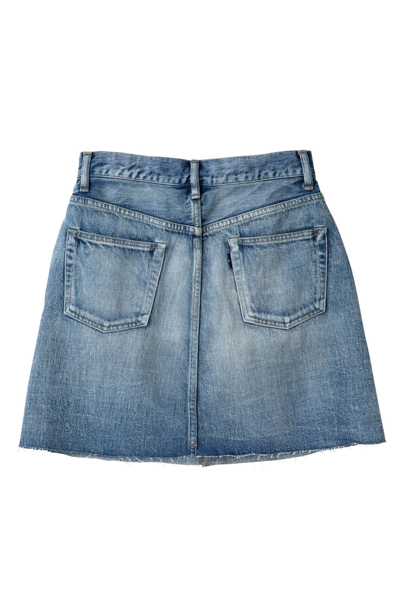 [SAMPLE SALE] SEA VINTAGE FRAYED DENIM MINI SKIRT