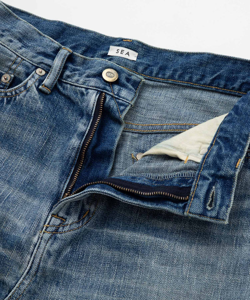 [SAMPLE SALE] SEA VINTAGE FRAYED DENIM MINI SKIRT