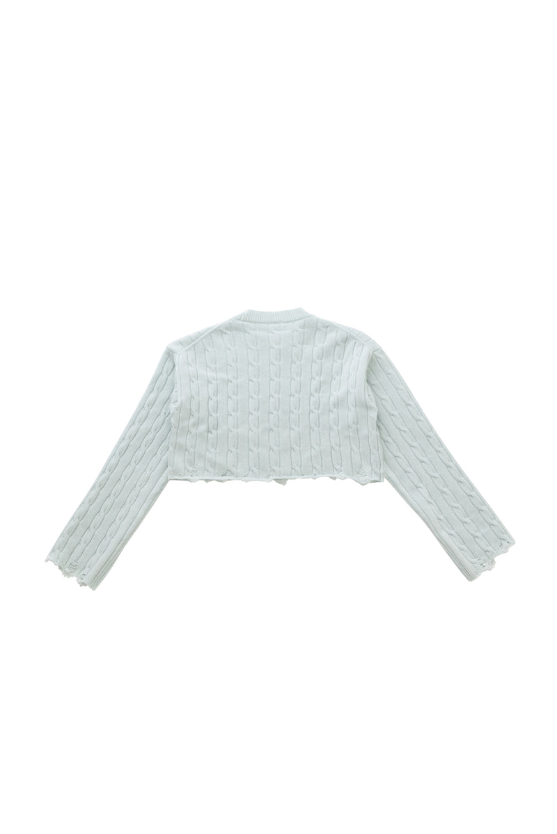 SEA RIPPED WOOL SHORT CABLE-KNIT