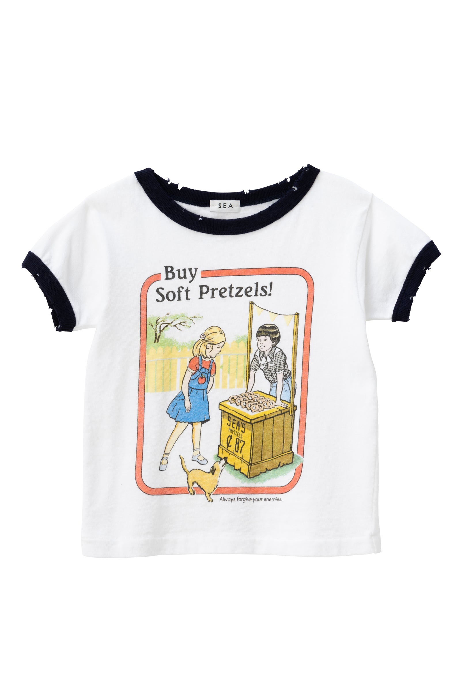 SEA CHIBI VINTAGE PRETZELS RINGER TEE